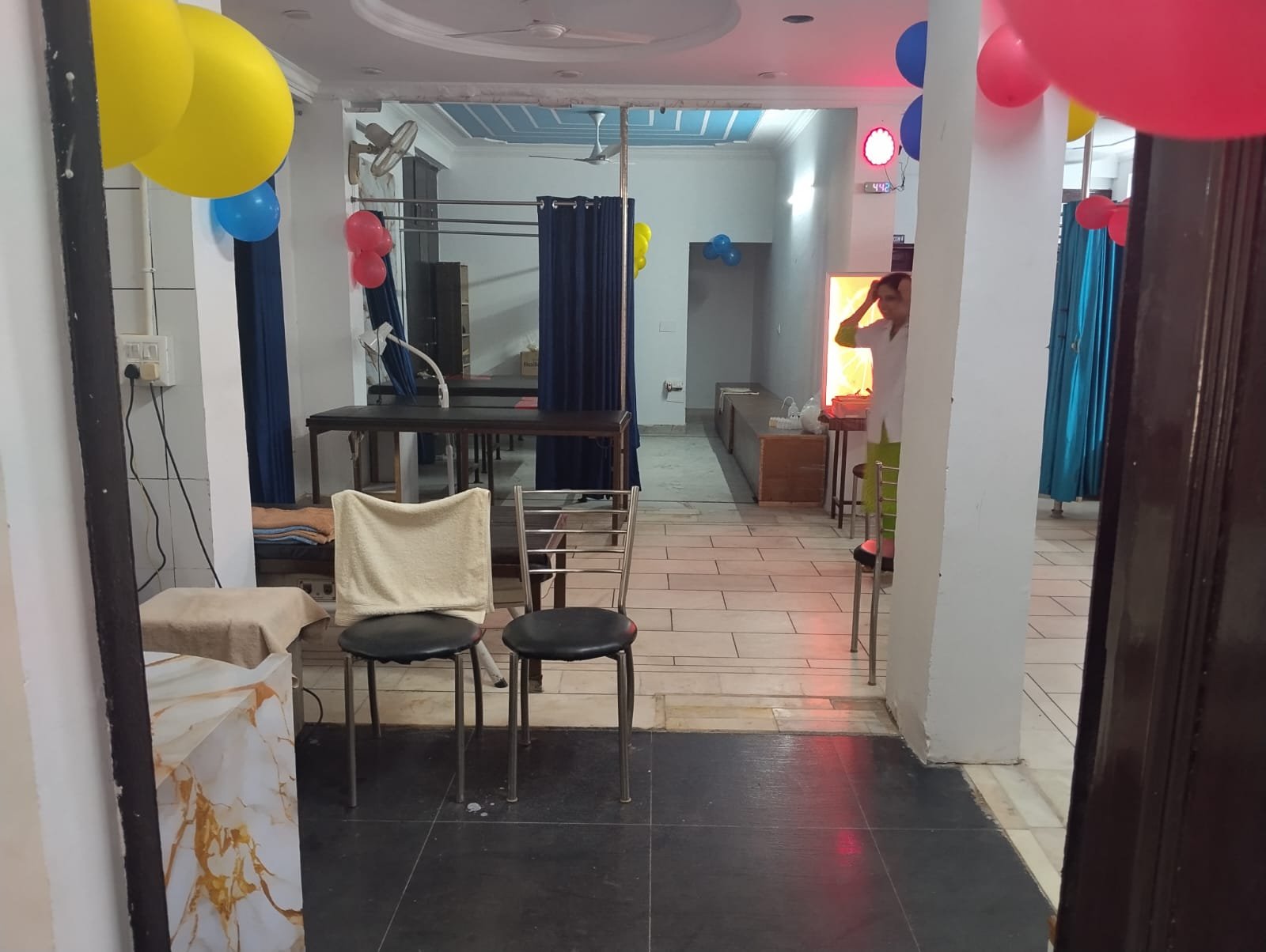View into the centre from the entrance showing the waiting and therapy areas